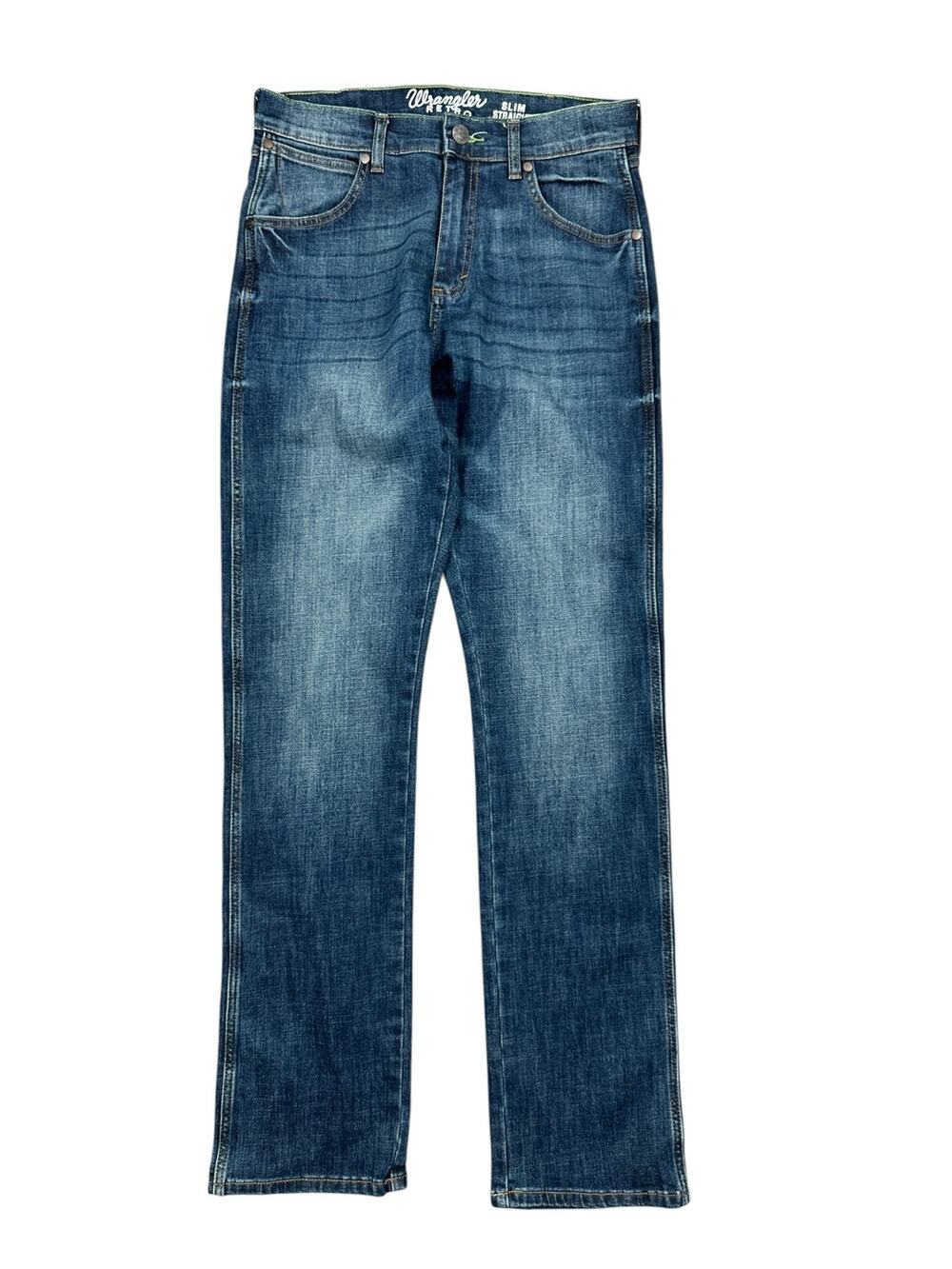 Wrangler RETRO Maverick Slim Straight Jeans Dark Wash Blue — Size 30x34